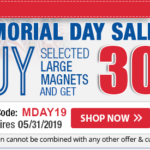 Use Our Coupon Code MDAY19 And Get 30% Discount On Large Sized Car Magnets memorial day