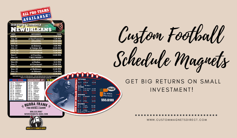 Promotional Football Schedule Magnet - Custom Promotional Products