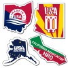 3.5x2.34 Custom United States Shape Magnets 20 Mil