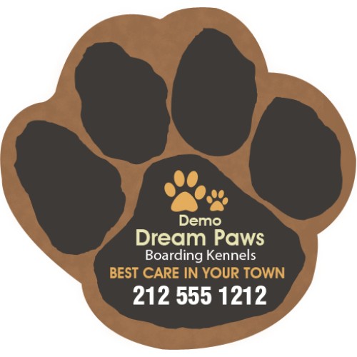 3.25x3.125 Custom Paw Shaped Dog Boarding Magnets 20 Mil