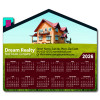 4x3.5 Custom Printed House Shaped Calendar Magnets 20 Mil 