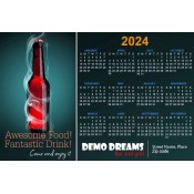 4x6 Custom Bar Calendar Magnets 20 Mil Square Corners