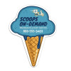 2.25x2.87 Custom Ice Cream Cone Shape Magnets 20 Mil