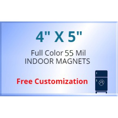 4x5 Custom Indoor Magnets 55 Mil Square Corners