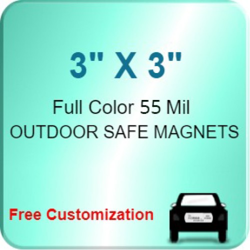 3x3 Custom Magnets - Outdoor & Car Magnets 55 Mil Round Corners