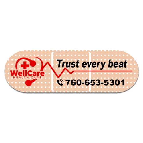 1.25x4 Bandage Shaped Business Card Indoor Magnets - 30 Mil