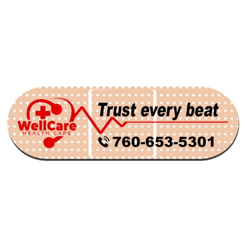 1.25x4 Bandage Shaped Business Card Outdoor Magnets - 40 Mil