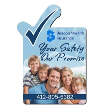 2.25x3.25 Rectangle with Tick Corner Shaped Business Card Indoor Magnets - 20 Mil