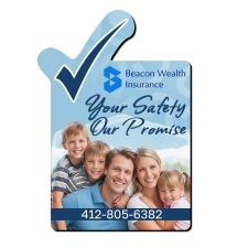 2.25x3.25 Rectangle with Tick Corner Shaped Business Card Indoor Magnets - 40 Mil