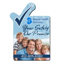 2.25x3.25 Rectangle with Tick Corner Shaped Business Card Outdoor Magnets - 30 Mil