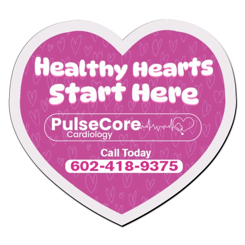 2.37x2.12 Heart Shaped Business Card Indoor Magnets - 40 Mil