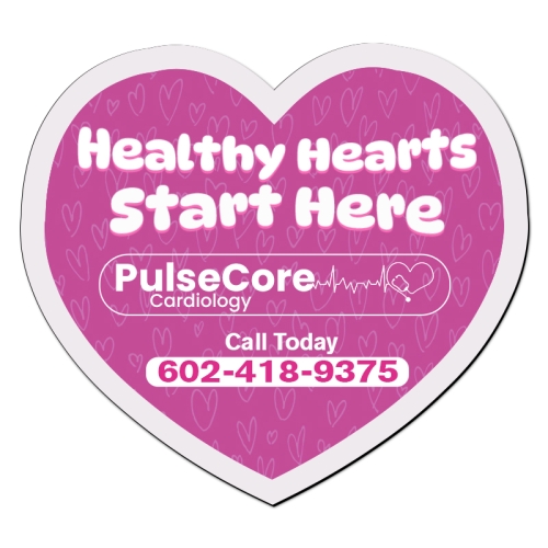 2.37x2.12 Heart Shaped Business Card Outdoor Magnets - 30 Mil