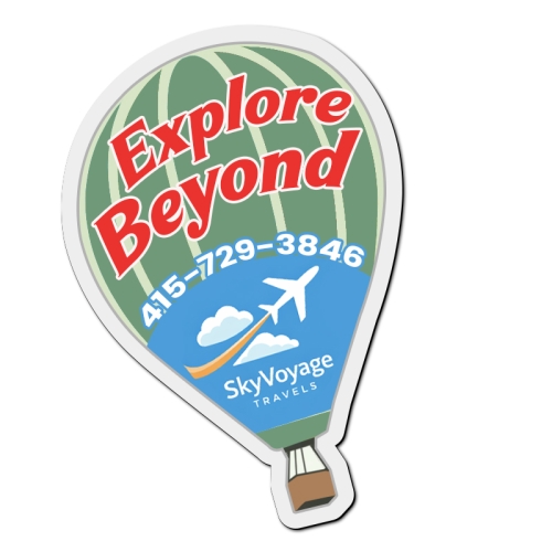 2.37x3.5 Hot Air Balloon Shaped Business Card Indoor Magnets - 30 Mil