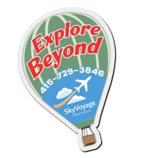 2.37x3.5 Hot Air Balloon Shaped Business Card Outdoor Magnets - 40 Mil