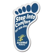 2x3.74 Foot Shaped Business Card Indoor Magnets - 30 Mil