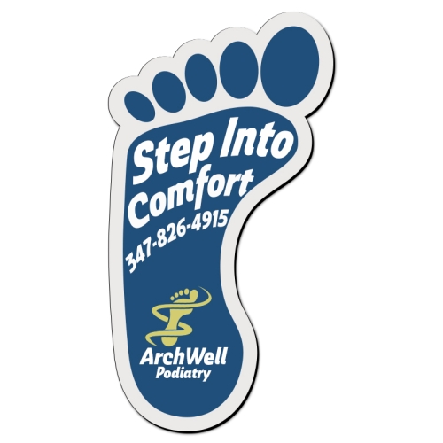 2x3.74 Foot Shaped Business Card Outdoor Magnets - 40 Mil