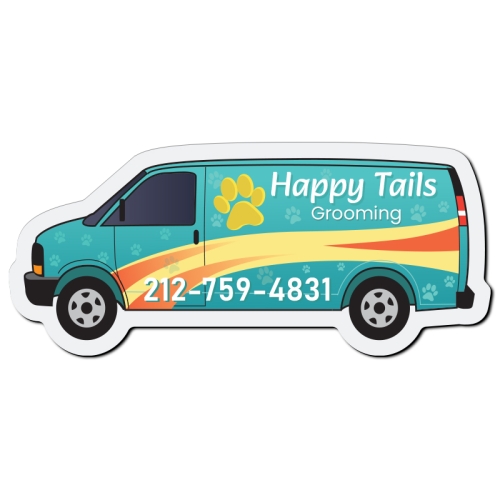 3.75x1.62 Van Shaped Business Card Indoor Magnets - 40 Mil