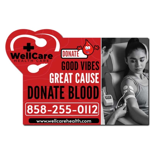 3x2 Square with Heart Shaped Business Card Outdoor Magnets - 30 Mil