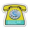 2.63x2.38 Custom Telephone Shaped Magnets 20 Mil