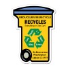 3.56x4.75 Custom Trash Can Shaped Magnets 20 Mil