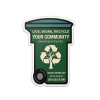 3.56x4.75 Custom Trash Can Shaped Magnets 20 Mil