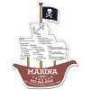4.30x5.55 Custom Pirate Ship Shaped Magnets 20 Mil