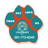 5.71x5.67 Custom Paw Shaped Magnets 20 Mil