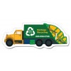 4.25x1.75 Custom Trash Truck Shape Magnets 20 Mil