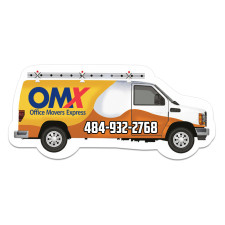 4.44x2.02 Custom Van Shaped Indoor Magnets 30 Mil