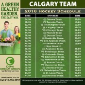 5x5 Custom One Team Calgary Team Hockey Schedule Gardening Services Magnets 20 Mil Square Corners