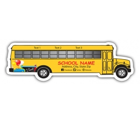 5.25x1.75 Custom School Bus Shape Magnets 20 Mil