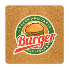 3 Inch Custom Full Color Square Cork Coasters