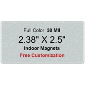 2.38x2.5 Custom Indoor Magnets 30 Mil Round Corners