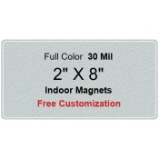 2x8 Custom Rectangle Shaped Indoor Magnets 30 Mil Round Corners