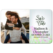 4.5x3 Custom Printed Meadow Flower Save the Date Magnets 20 Mil Round Corners