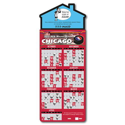 3.5x9 Custom Hockey Schedules Magna Card House Shape Magnets 20 Mil