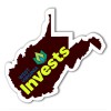 3.5x2.34 Custom West Virginia Shaped Magnets 20 Mil