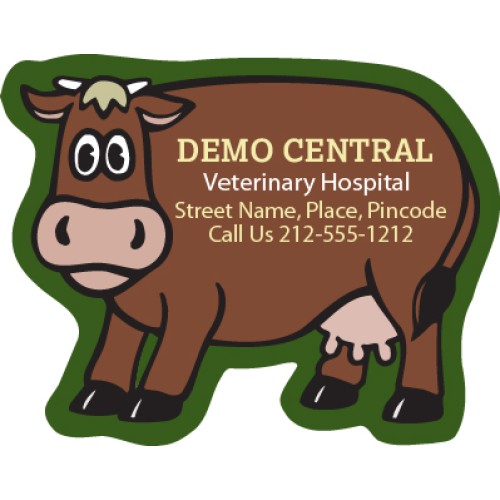 2.06x2.63 Custom Cow Shape Veterinary Fridge Magnets 20 Mil