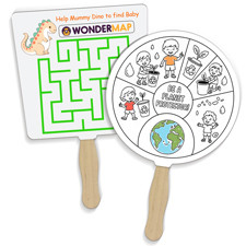 Kids Coloring Hand Fans