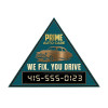 3x2.25 Triangle Shaped Business Card Indoor Magnets - 20 Mil