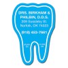 2.5x1.75 Personalized Tooth Shape Magnets 20 Mil