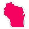 Custom Wisconsin Shaped Magnets 20 Mil