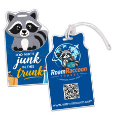 2.5 x 4.25 Custom Imprinted Raccoon Full Color Double Sided Luggage Tags