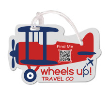 2.5x4.25 Custom Printed Airplane Shaped Full Color One Sided Luggage Tags - 50 Mil