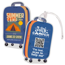 2.5x4.25 Custom Bag Shaped Full Color Double Sided Luggage Tags - 50 Mil