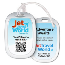 2.5x4.25 Custom Flight Window Shaped Full Color Double Sided Luggage Tags - 50 Mil
