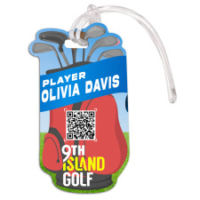 2.5x4.25 Custom Golf Bag Shaped Full Color One Sided Luggage Tags - 50 Mil