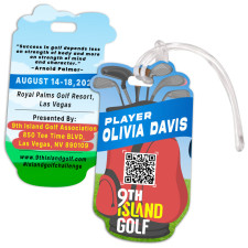 2.5x4.25 Custom Golf Bag Shaped Full Color Double Sided Luggage Tags - 50 Mil