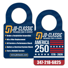 2.618x4.743 Inch Customized Double Sided Full Color Bottle Hangers - 14 pt