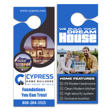 3.5x8.5 Inch Custom Printed Full Color Double Sided Door Hangers - 14 pt